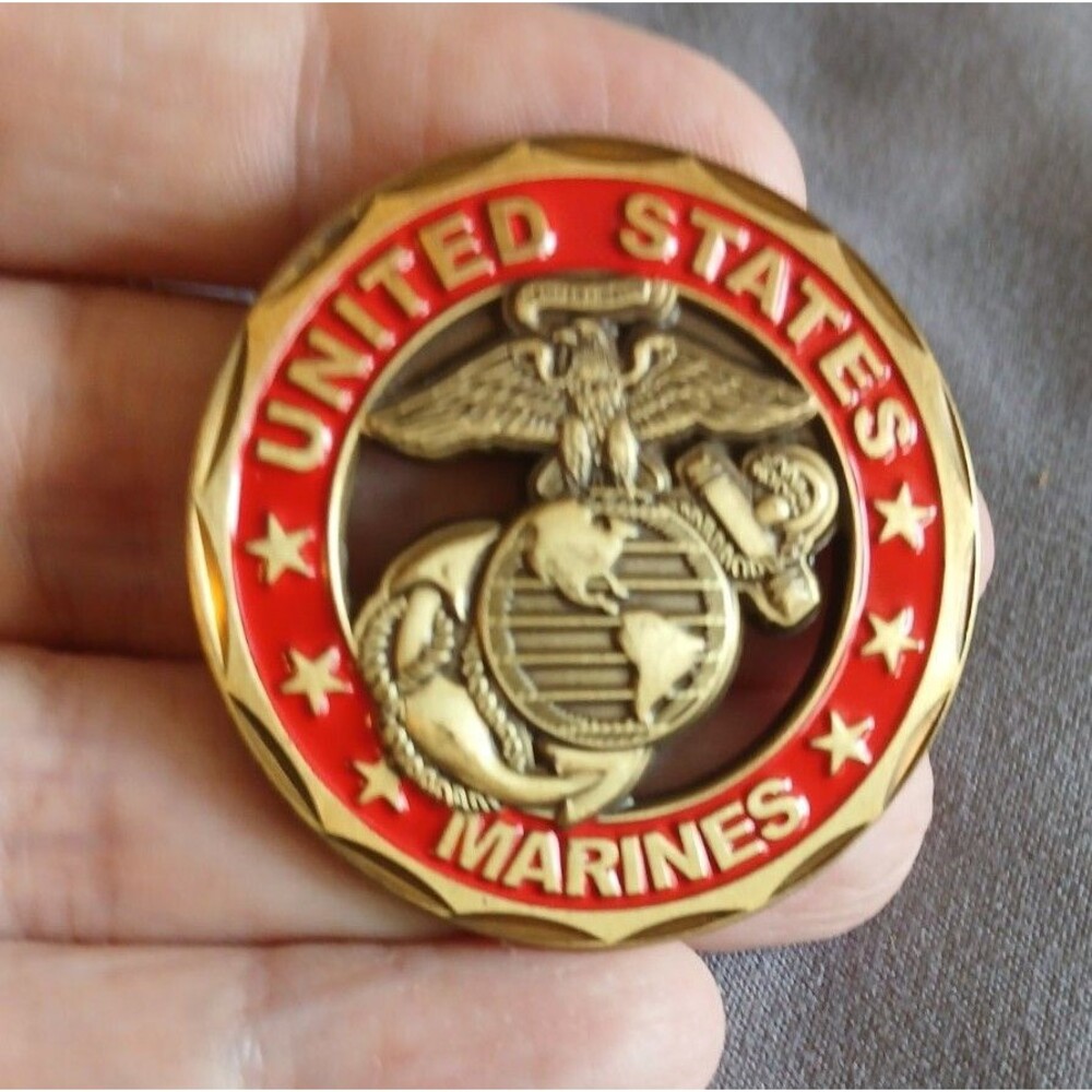 US Marine Corps Challenge Coin Honor Courage Commitment Semper Fi Usmc Ega